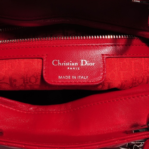 Christian Dior Lambskin Cannage Large Lady Dior Red - Picture 5 of 6
